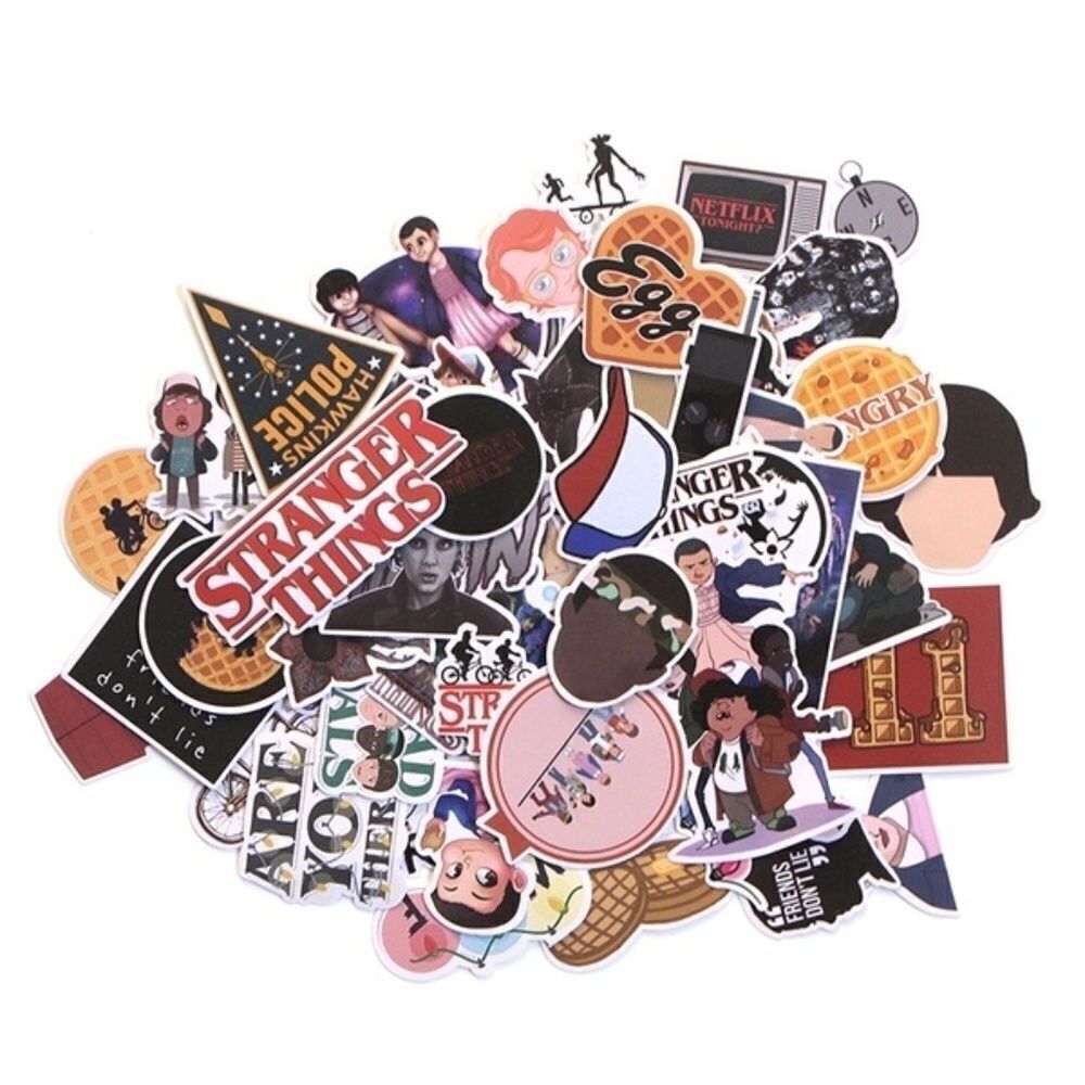 25 Stranger Things Stickers no duplicates, decal, laptop, water bottle, helmet